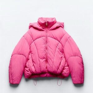 Zara Pink Puffer Jacket